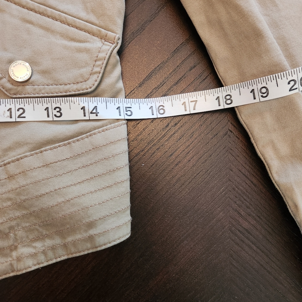 Taupe Fitted Buckle Collar Utility Jacket from White House Black Market. - Picture 15 of 15